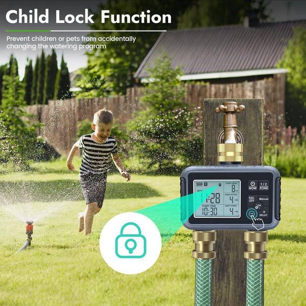 Justincity Brass Inlet Outlet Garden Hose Timer 2 Independent