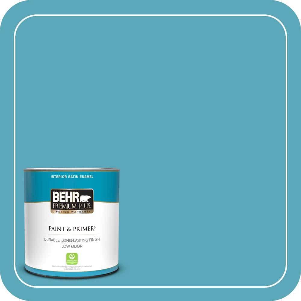 1 qt. #T15-11 Sonic Blue Satin Enamel Low Odor Interior Paint & Primer price history on PriceWatchPro