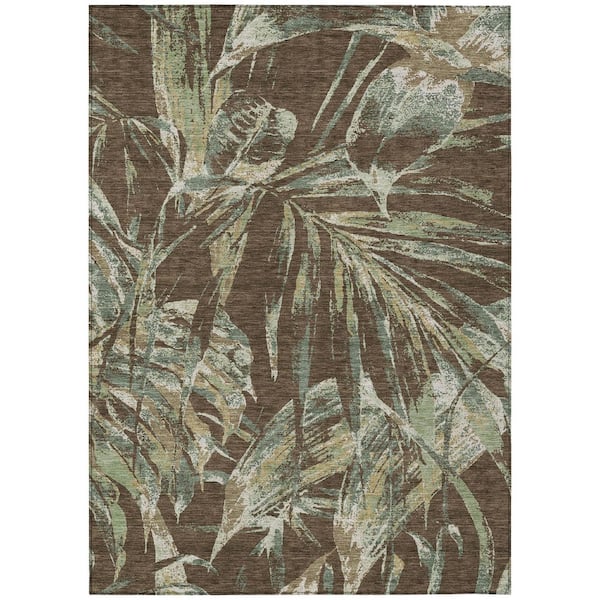 Chantille Machine Washable Indoor/Outdoor Abstract ACN2975 Chocolate 5 ft. x 7 ft. 6 in. Area Rug