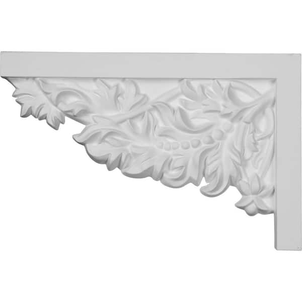 Ekena Millwork 11-3/4 in. x 3/4 in. x 7-7/8 in. Primed Polyurethane Attica Large Left Stair Bracket