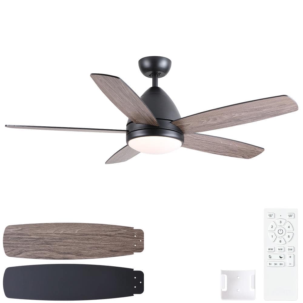 52 in. Indoor Black Ceiling Fan with Intergrated LED Light Kit, APP/Remote Control price history on PriceWatchPro