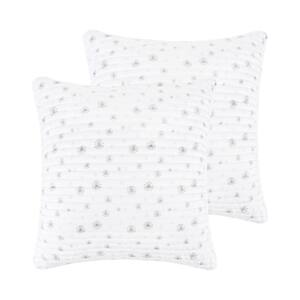 White Pine Grey and White Snowflake Quilted Microfiber Euro Sham