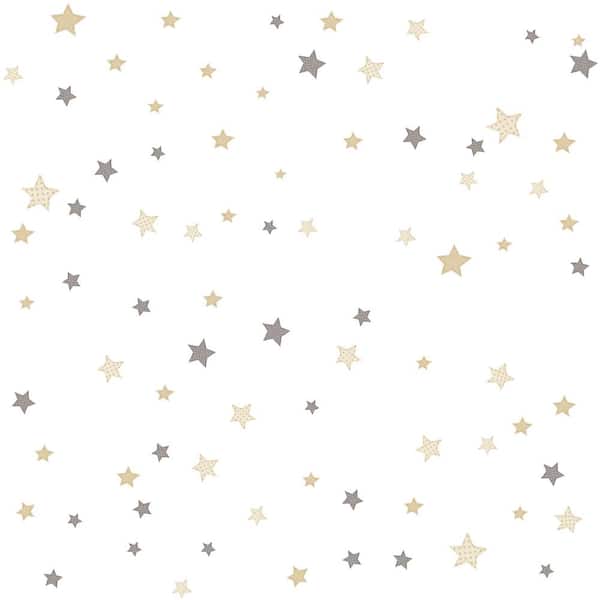 Unbranded Little Explorers 2-Grey Stars Matte Finish Non-Pasted Non-Woven Wallpaper Sample