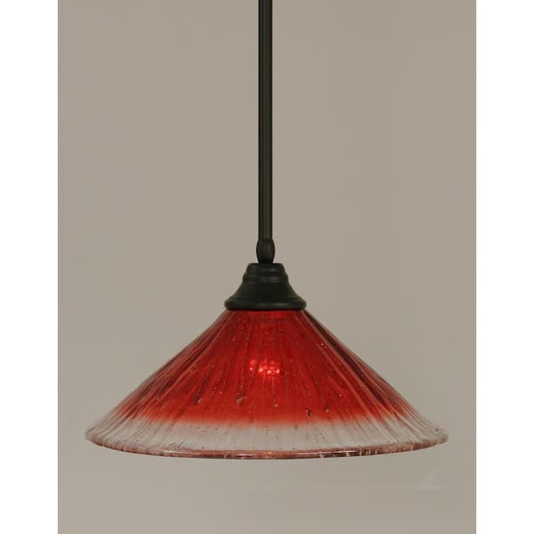 Unbranded Sparta 100-Watt 1-Light Matte Black Bowl Mini Pendant Light with Glass Shade