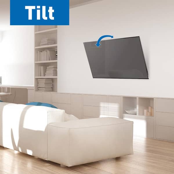 13 in. to 90 in. Tilt Flat/Curved TV Wall Mount Auto Locking Patent Extra Stable in Black