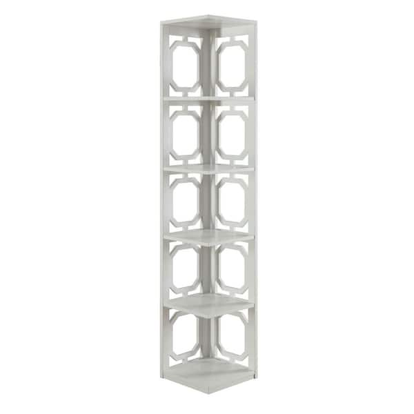 Convenience Concepts Omega 12 in. W White 5 Tier Corner Bookcase