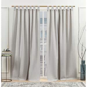 Peterson Silver Solid Light Filtering Tuxedo Tab Top Curtain, 54 in. W x 63 in. L (Set of 2)