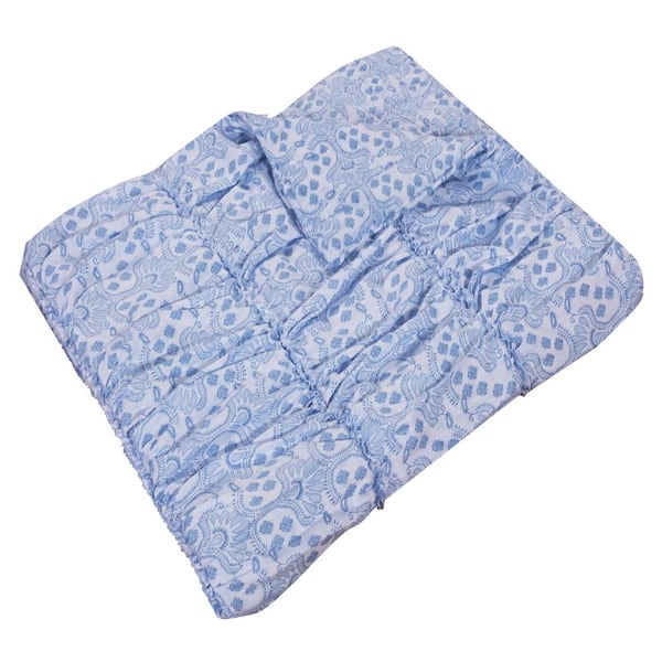 Greenland Home Fashions Helena Ruffle Blue Solid Color 50 in. x 60 in. Microfiber Throw Blanket
