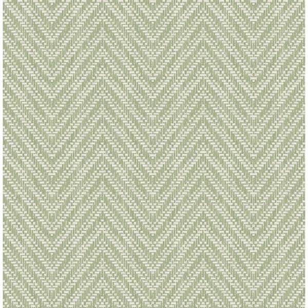 A-Street Prints Glynn Chevron Green Nonpasted Non Woven Wallpaper