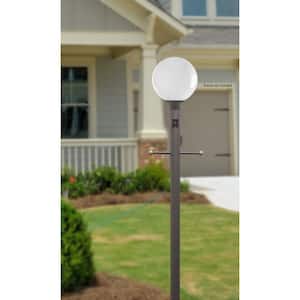 7 ft. Bronze Outdoor Direct Burial Lamp Post with Cross Arm and Auto Dusk-Dawn Photocell fits 3 in. Post Top Fixtures