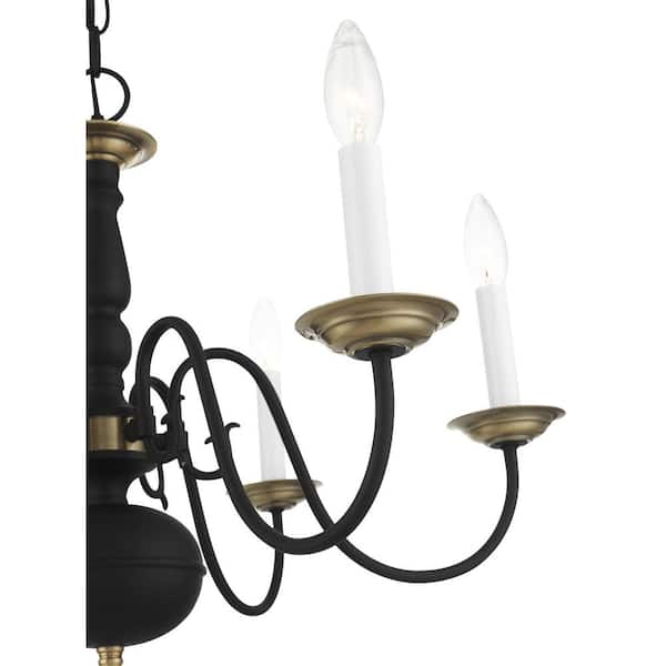 Livex Lighting Williamsburgh 5 Light Antique Brass Chandelier 5005-01 - The  Home Depot