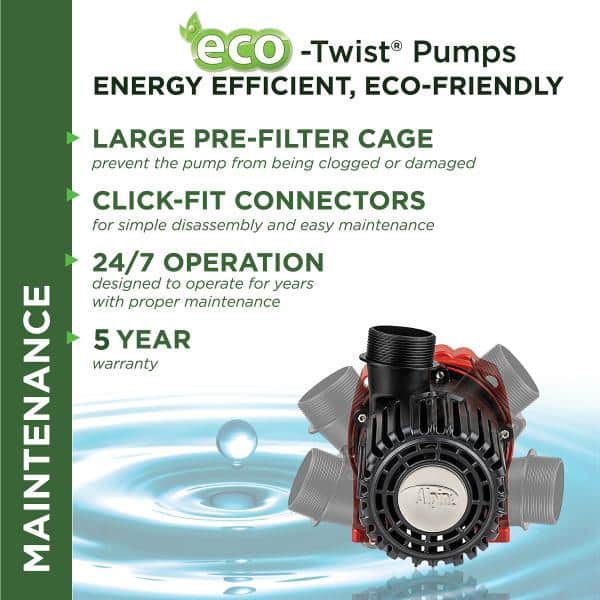 Eco-Friendly Submersible Pond Pump with 33 ft. Cord