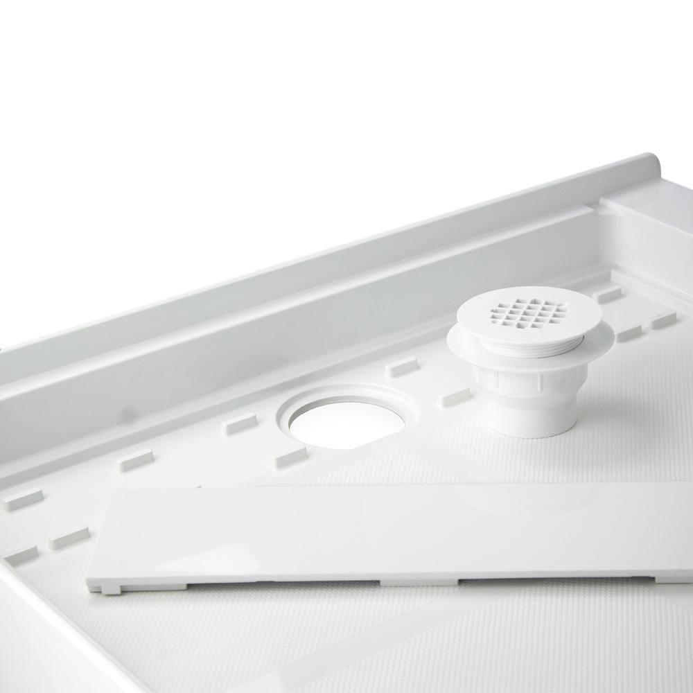 Gray Rectangular Resin Shower Base with Concealed Drain