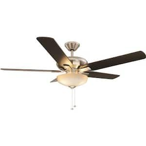 Holly Springs 52 in. LED Indoor Brushed Nickel Ceiling Fan with Light Kit