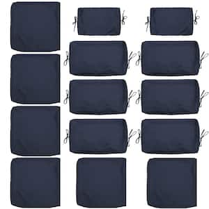 14-Piece 25.5 in. Outdoor Cushion Covers Navy Blue