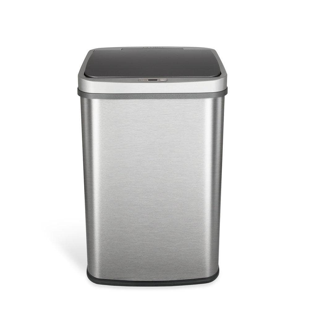 13 Gallon Silver Stainless Steel Touchless Motion Sensor Trash Can