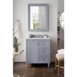Copper Cove Encore 30 in. W x 23.5 in. D x 36.3 in. H Single Bath Vanity in Silver Gray with Carrara White Marble Top