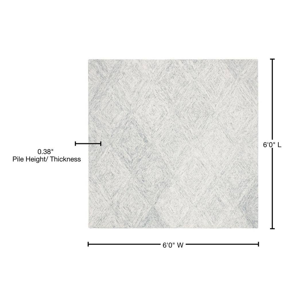 Handmade Scandinavian Gray Wool Abstract Geometric Area Rug