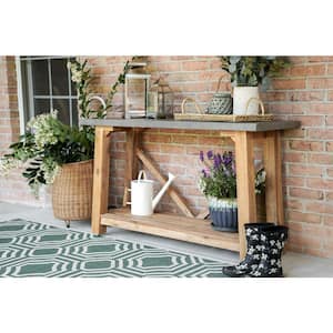 Athens Rectangular Cement Outdoor Console Table