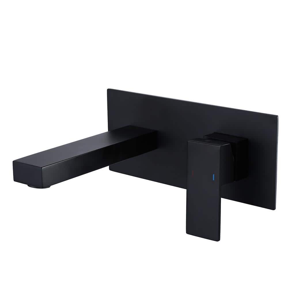 Matte Black Single-Handle Wall Mount Bathroom Faucet