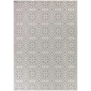 Tristan White 5 ft. x 7 ft. Medallion Indoor/Outdoor Area Rug