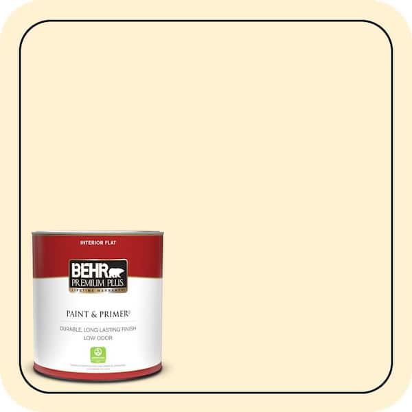 BEHR PREMIUM PLUS 1 qt. #ICC-30 Cashmere Sweater Flat Low Odor Interior Paint & Primer