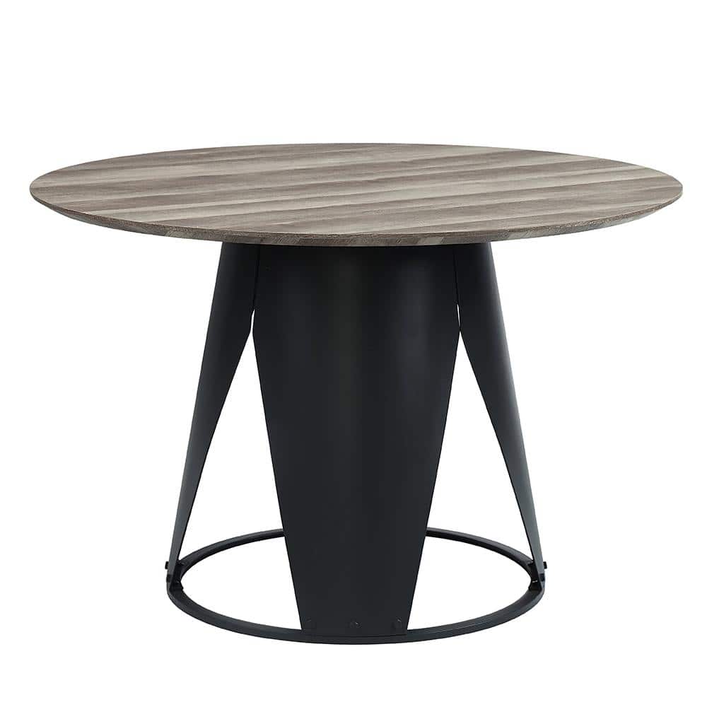 美品／ACME Furniture GRANDVIEW DINING TABLE Vendome 5 Piece 60-Inch Round Top Pedestal Table Dining Set