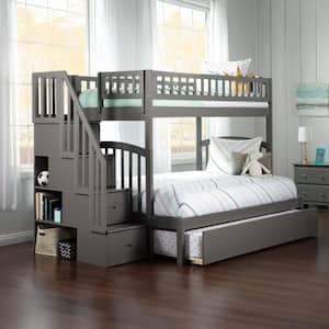 AFI Westbrook Espresso Twin Over Full Staircase Bunk Bed with Twin Size ...