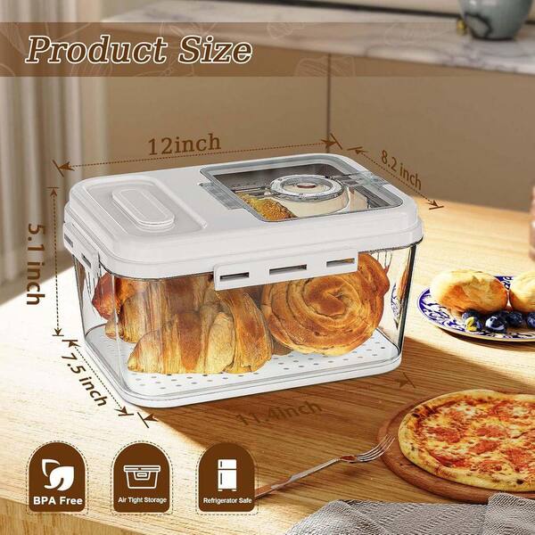 ホームベーカリー デジタル表示 Lynzavix 1-Piece Airtight Bread Storage Container Set with Time