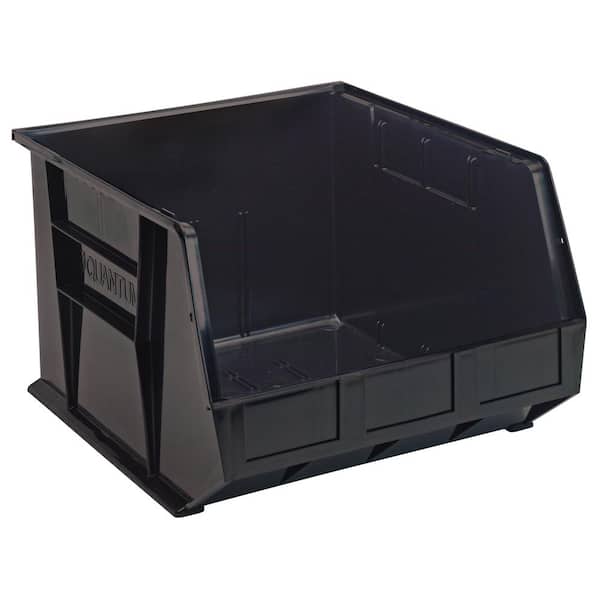 QUANTUM STORAGE SYSTEMS Ultra Series 27.00 Qt. Stack and Hang Bin in Black (3-Pack)