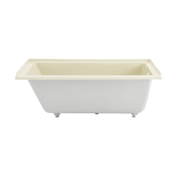 Voltaire 60 in. Rectangular Drop-in Right-Hand Drain Alcove Soaking Bathtub in Bisque
