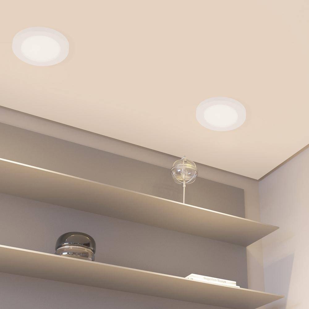 White Glass LED Flush Mount Ceiling Light