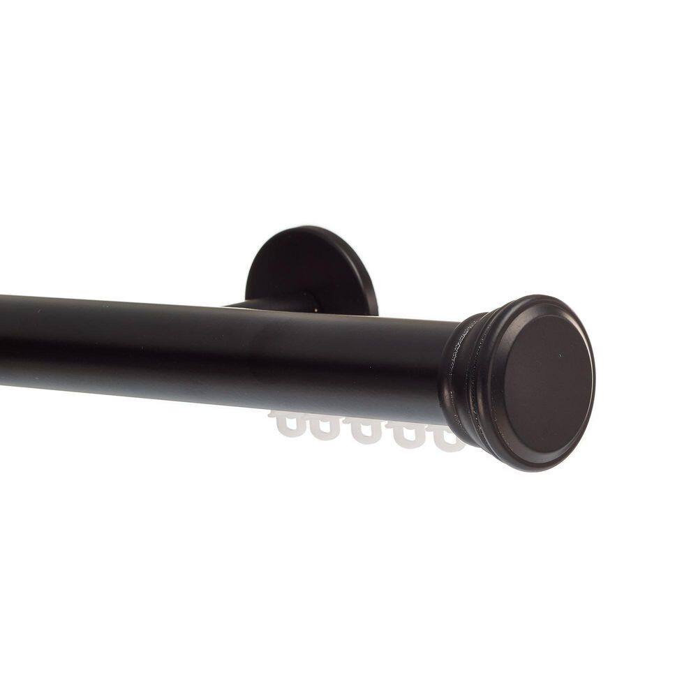 Tekno Pro 96 in. Non-Adjustable 1.13 in. Diameter Decorative Traverse Curtain Rod with Reba Finial in Black price history on PriceWatchPro