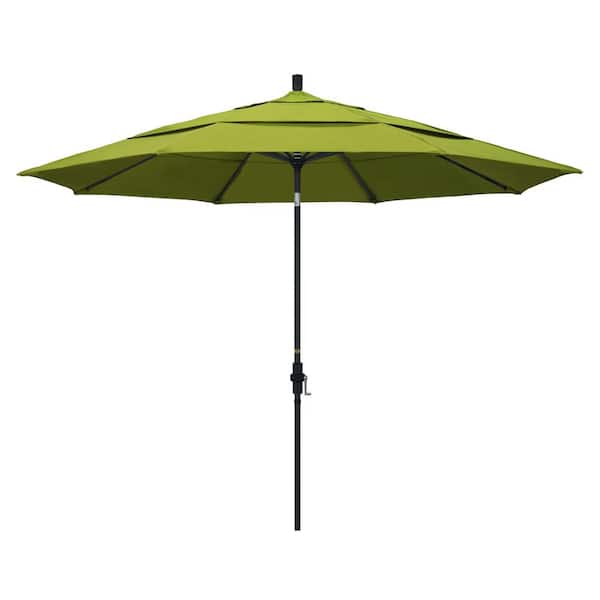 California Umbrella 11 ft. Aluminum Collar Tilt Double Vented Patio Umbrella in Ginkgo Pacifica