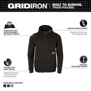 Men's 2X-Large Black GRIDIRON Full-Zip Hoodie