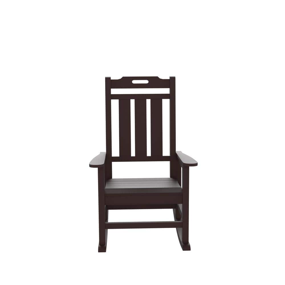 Brown Plastic Outdoor Rocking Chair