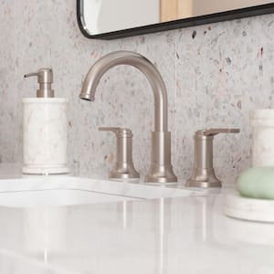 Briscoe 8 in. Widespread Double Handle Bathroom Faucet in Spot Defense Brushed Nickel