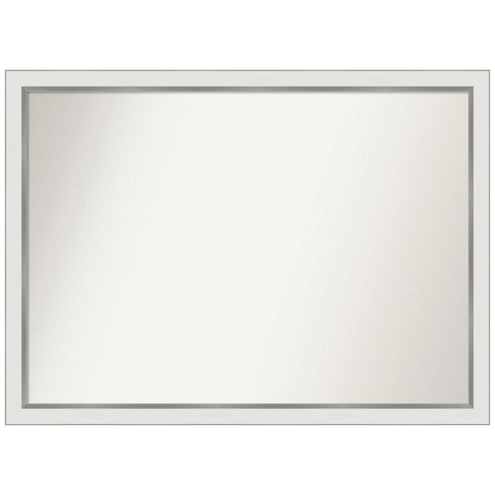 Eva White Silver Narrow 41 in. W x 30 in. H Non-Beveled Bathroom Wall Mirror in Silver, White price history on PriceWatchPro