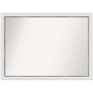 Eva White Silver Narrow 41 in. W x 30 in. H Non-Beveled Bathroom Wall Mirror in Silver, White