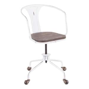 Oregon Industrial Vintage White and Espresso Task Chair