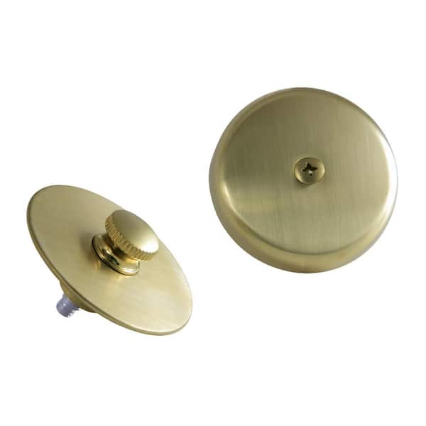Overflow Faceplate with Lift and Lock Drain, Brushed Brass