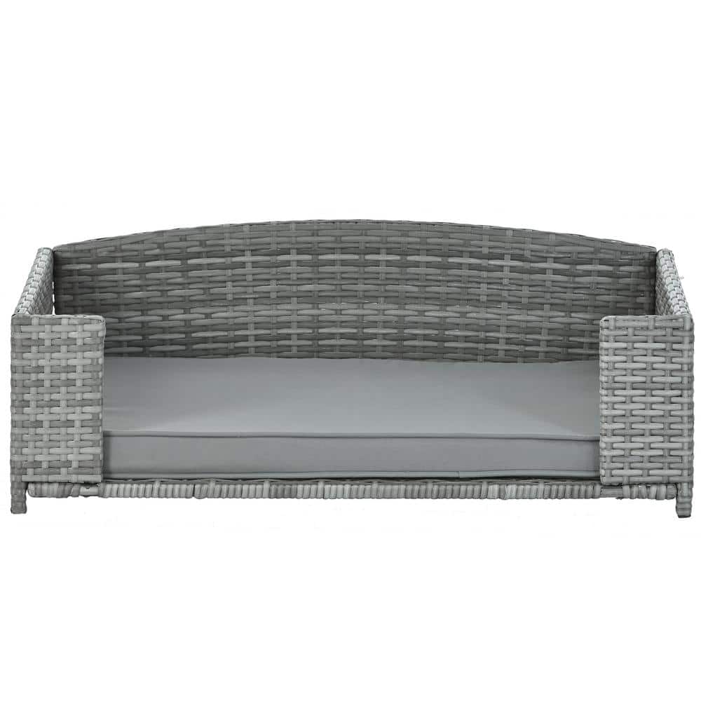 Gray Wicker Outdoor Dog Bed, Pet Bed Day Bed with Gray Cushions price history on PriceWatchPro