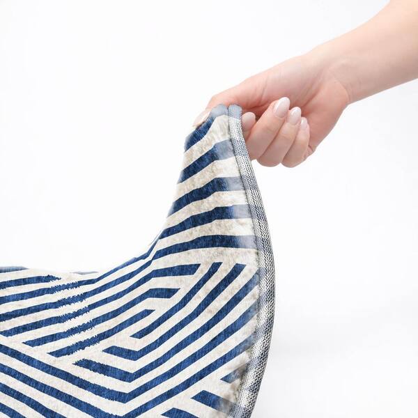 Dream Shag Premium Machine Washable Abstract ADS550 Navy 10 ft. x 14 ft. Area Rug