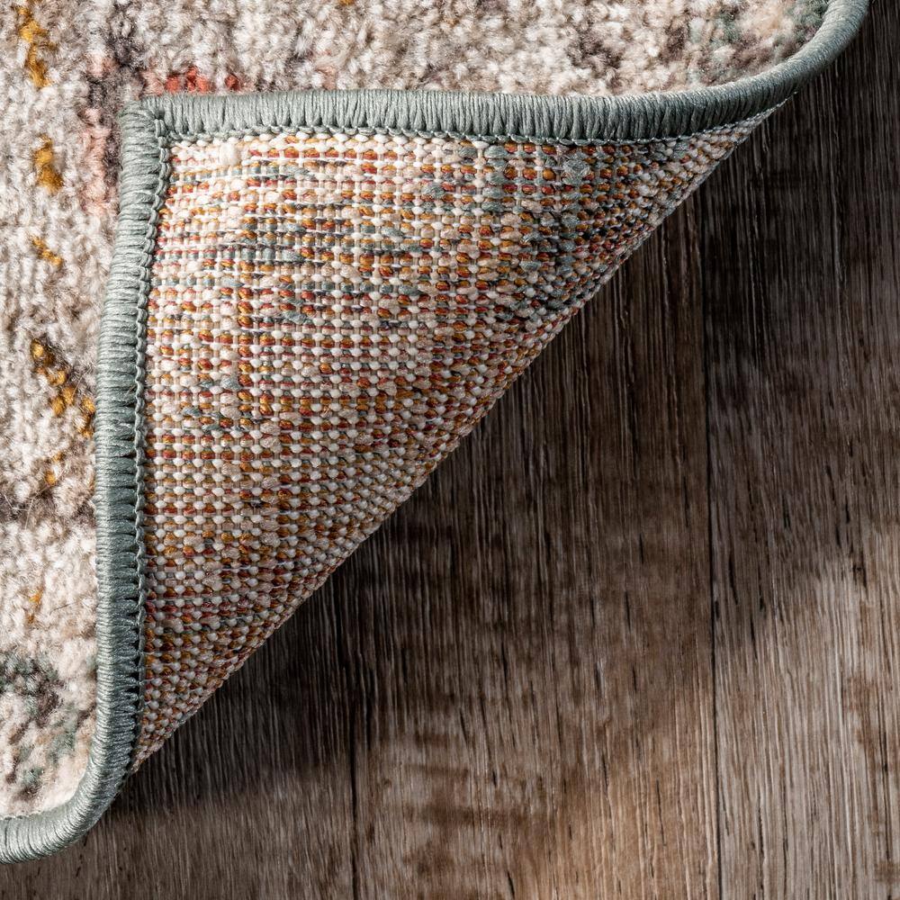 Justine Beige Rectangular Medallion Synthetic Area Rug
