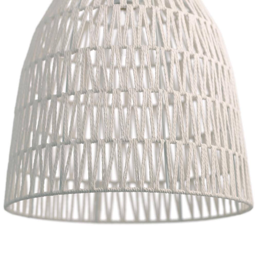 16" Imara Farmhouse Bowl Pendant Light with White Hemp Shade