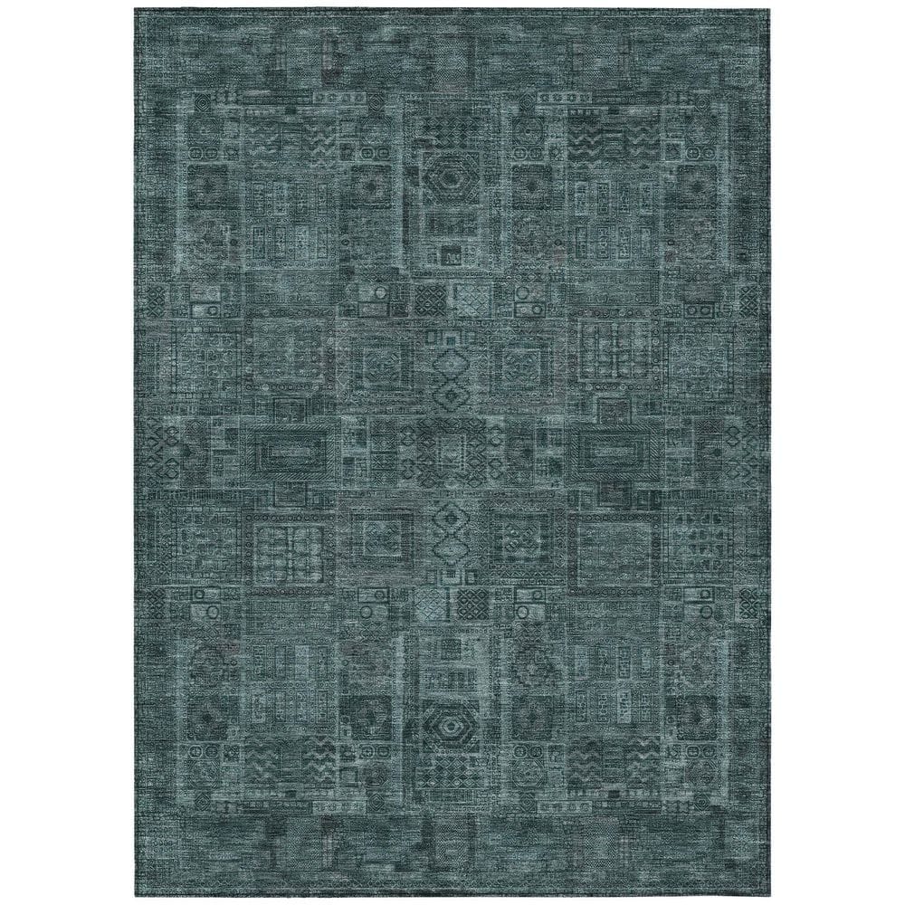 Chantille Machine Washable Indoor/Outdoor Abstract ACN2805 Teal 3 ft. x 5 ft. Area Rug price history on PriceWatchPro