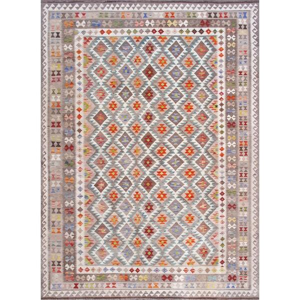 Pasargad Home Kilim Multi 8 ft. x 11 ft. Geometric Wool Area Rug