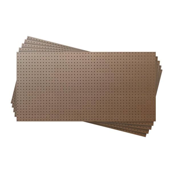 DPI DECORATIVE PANELS INTERNATIONAL 1/4 in. x 48 in. x 24 in. Tempered Brown Pegboard Hardboard Wainscoting Panel Kit (5-Pack) 40 sq. ft.