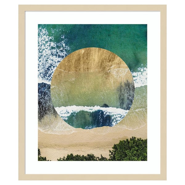 Amanti Art Breaking Shore IV by Grace Popp 21 in. W x 25 in. H. Wood Framed Wall Art Print Framed in Brown