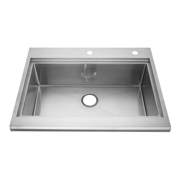 American Standard Prevoir Appliance Drop-In Brushed Stainless Steel 33 in. 2-Hole Single Bowl Kitchen Sink-DISCONTINUED